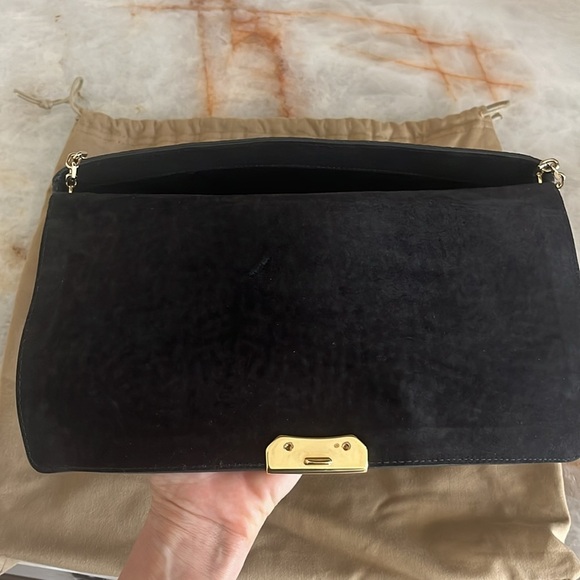 AUTHENTIC BURBERRY PEBBLED LEATHER ADJUSTABLE CHAIN SHOULDER BAG BLACK PRISTINE - Picture 14 of 15